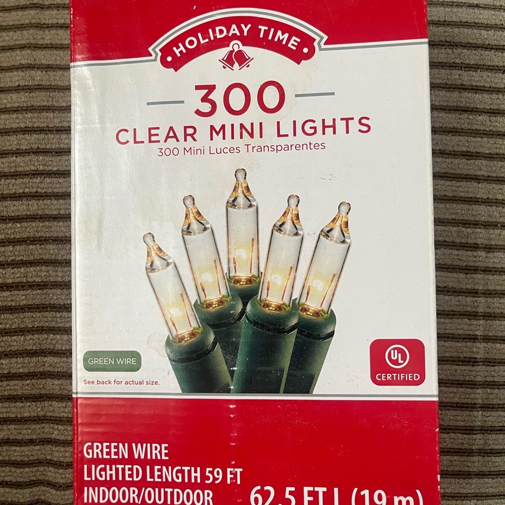 Holiday Time Red and White Clear Mini Lights